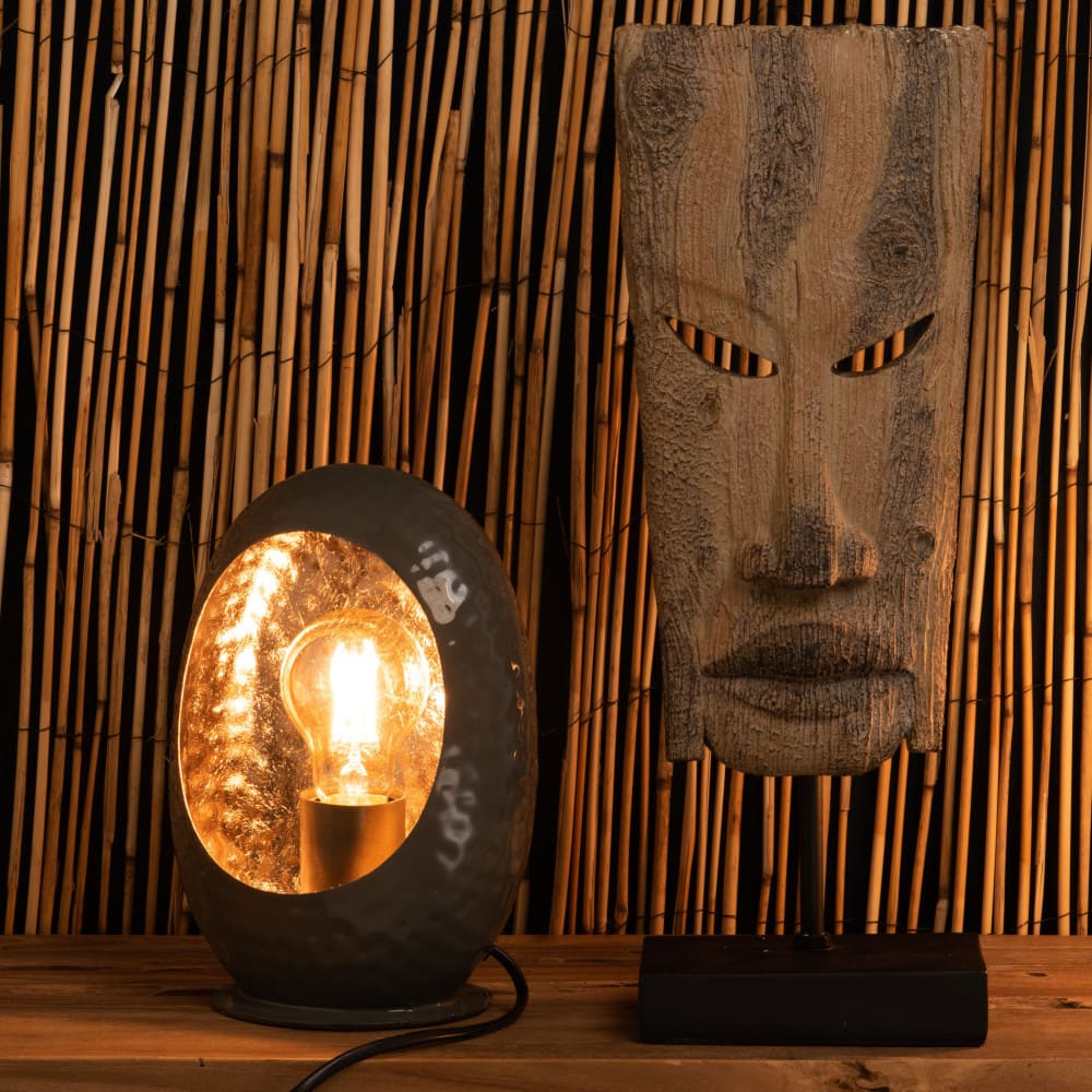 Petite lampe cocon gris en métal — vue 3