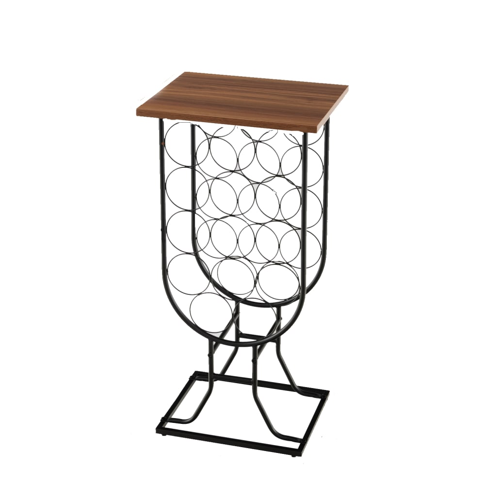 Porte-bouteilles de 14 bouteilles avec roulettes et cadre noir