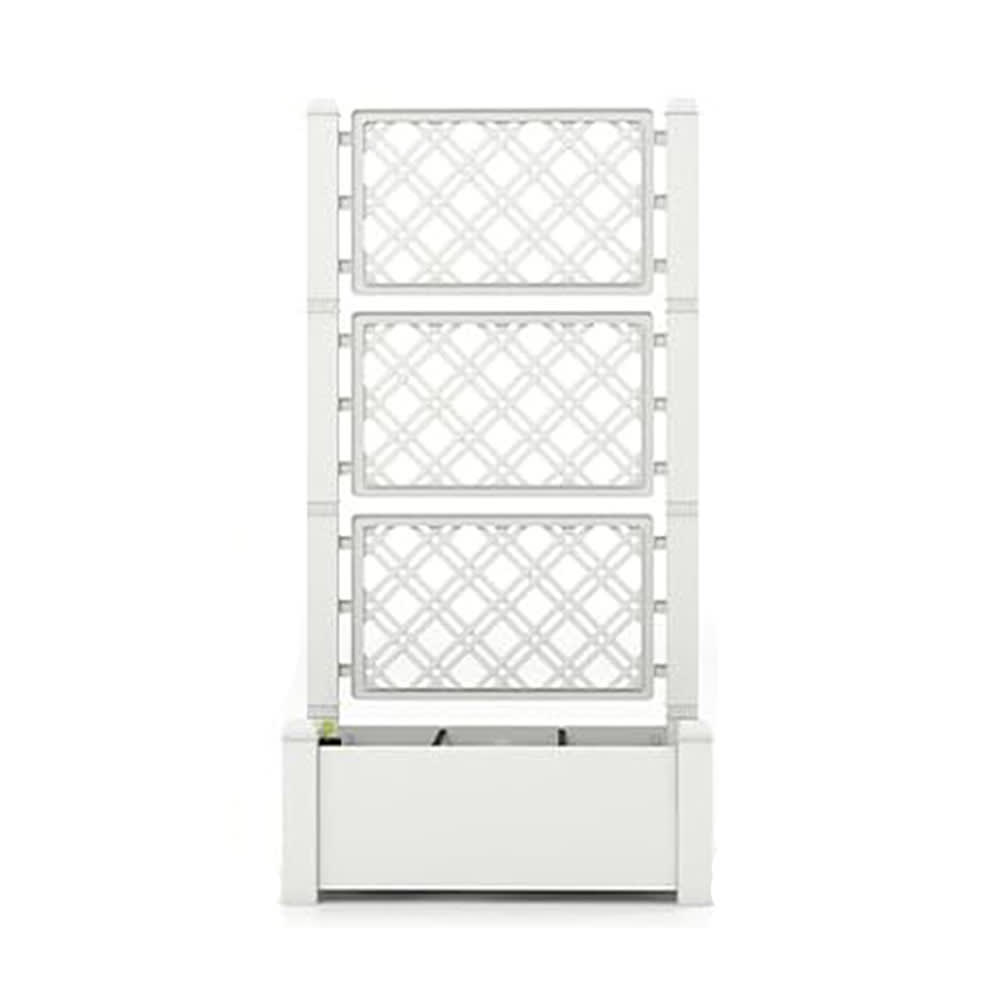 Jardinière surélevée blanche avec support 76x45x150 cm