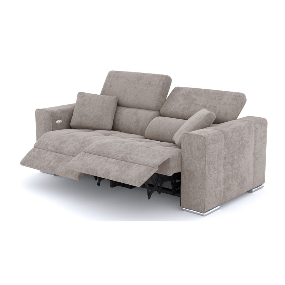 Canapé 3 places avec 2 relax électriques tissu beige