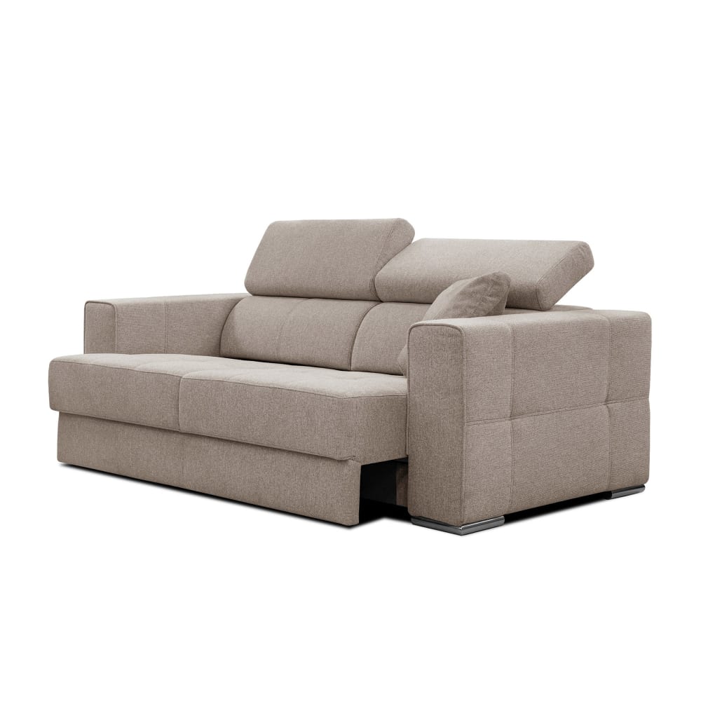 Canapé 3 places avec siège extensible, tissu taupe