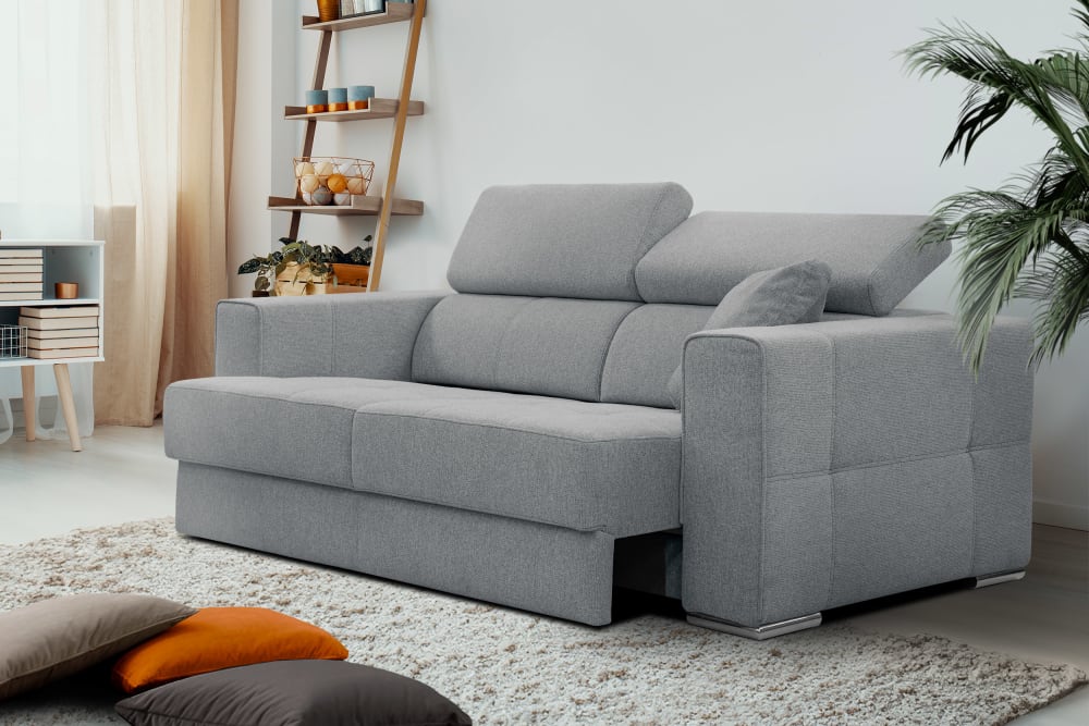 Sofa 3-Sitzer mit Ausziehsitz, grau - Maisons Du Monde