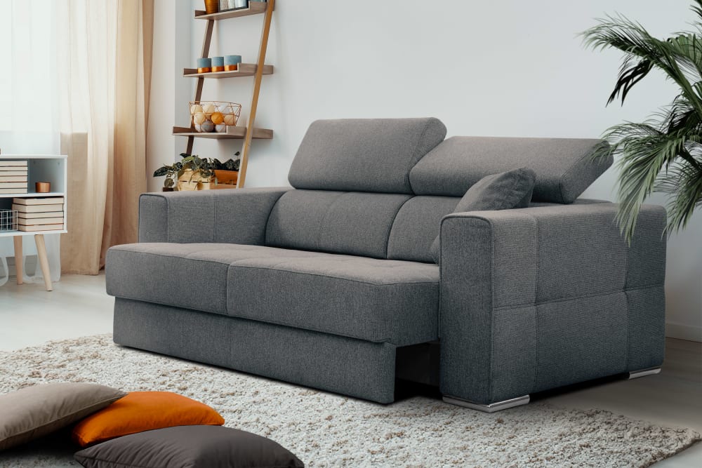 Sofa 3-Sitzer mit Ausziehsitz, grau - Maisons Du Monde