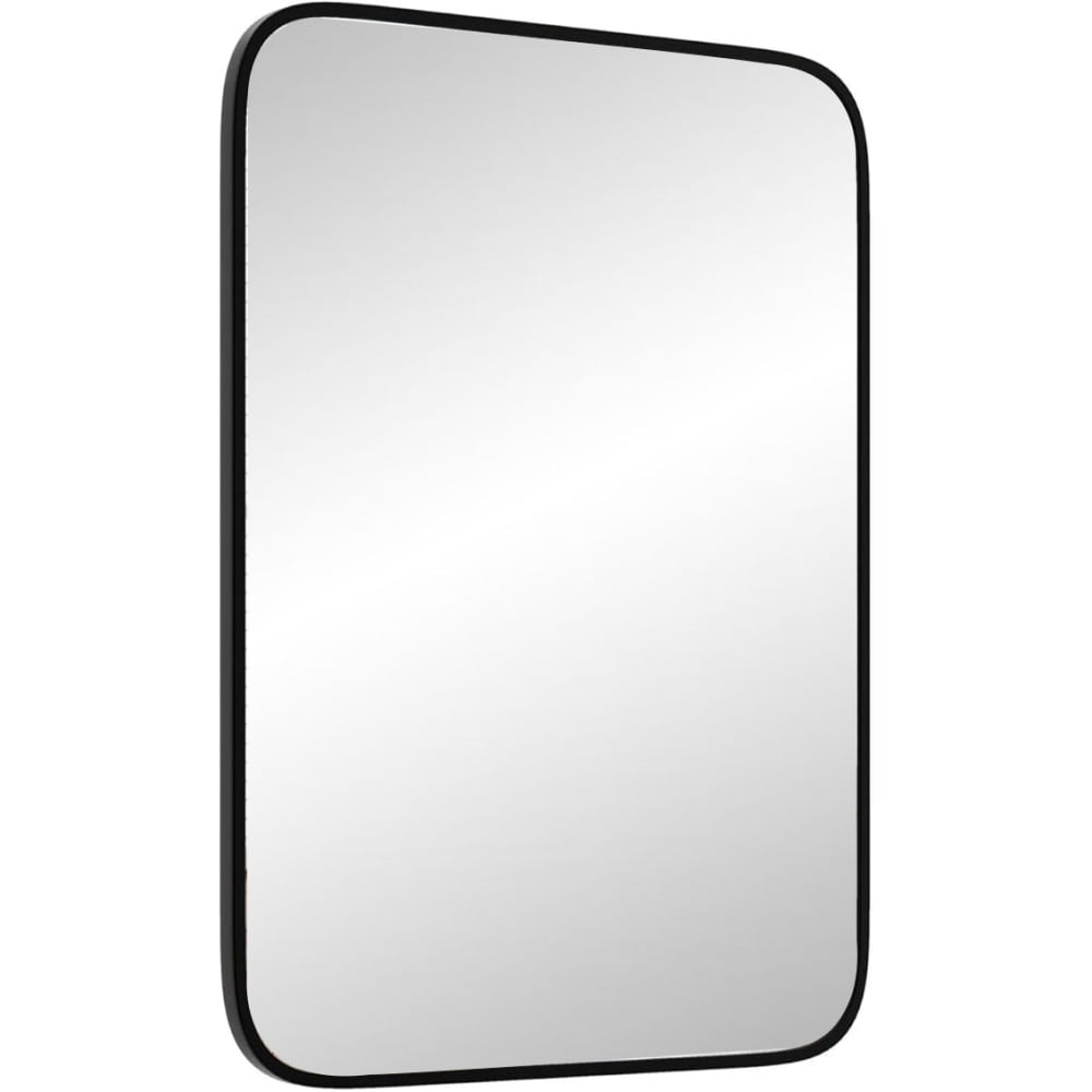 Giantex Spiegel aus Glas 70 x 50 x 2 cm, Schwarz Schwarz Glas