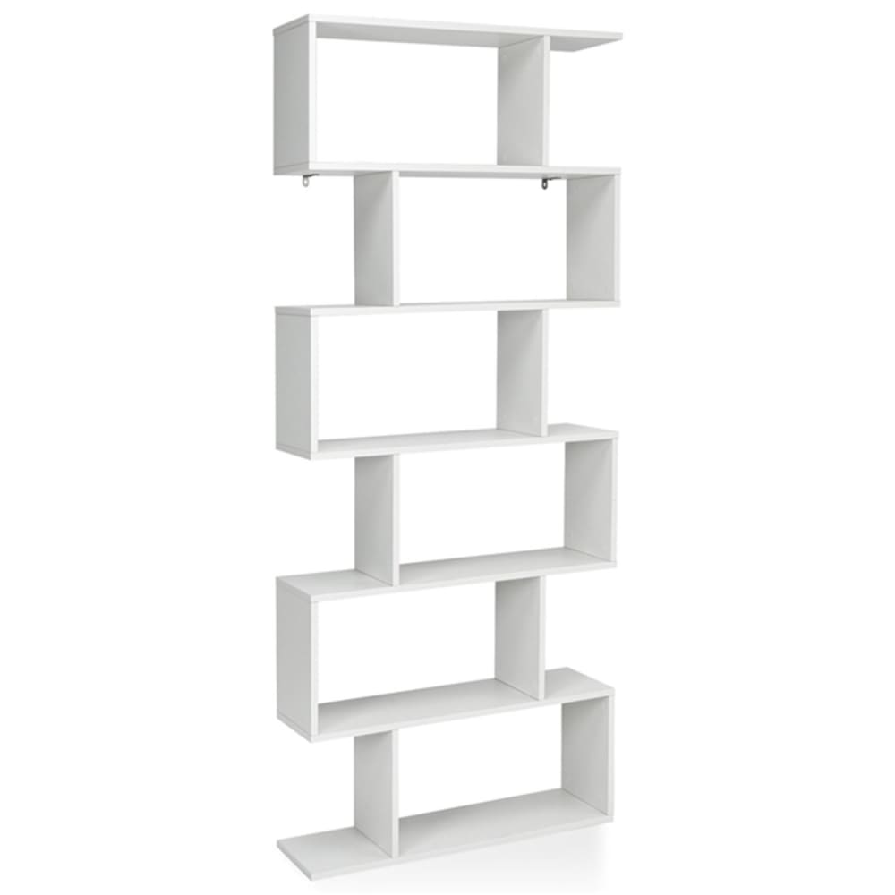 Giantex Bücherregal aus Holz 192x80x23cm, Weiß Weiß Holz