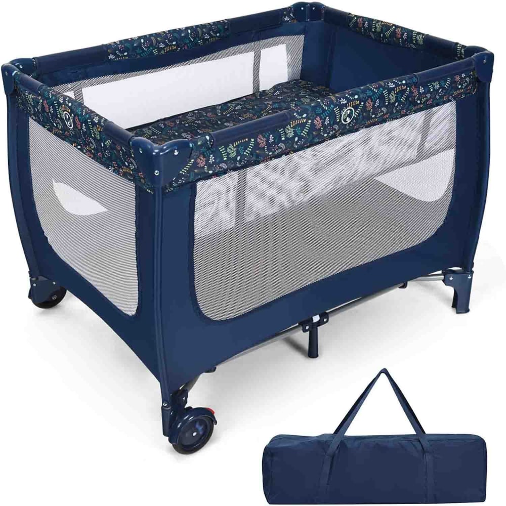 Giantex Babybett aus Metall 125 x 65 x 76 cm, Blau BLAU METALL Baby