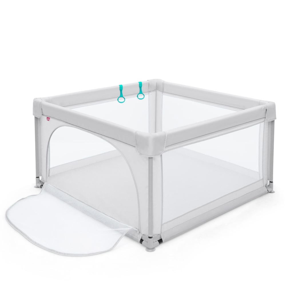 Baby Laufstall aus Oxford 120x120x68cm, Grau - Maisons Du Monde