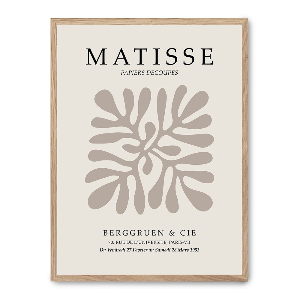 Wandbild blumen, hochwertiger rahmen, eichenfurnier, 50x70 cm -
