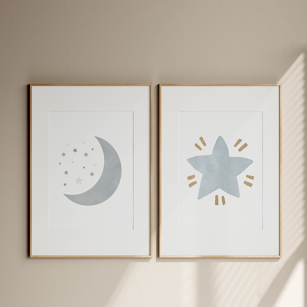 Poster Lab 2er Set Wandbilder 116, schwarzer rahmen, 30x40 cm Mehrfarbig Holz