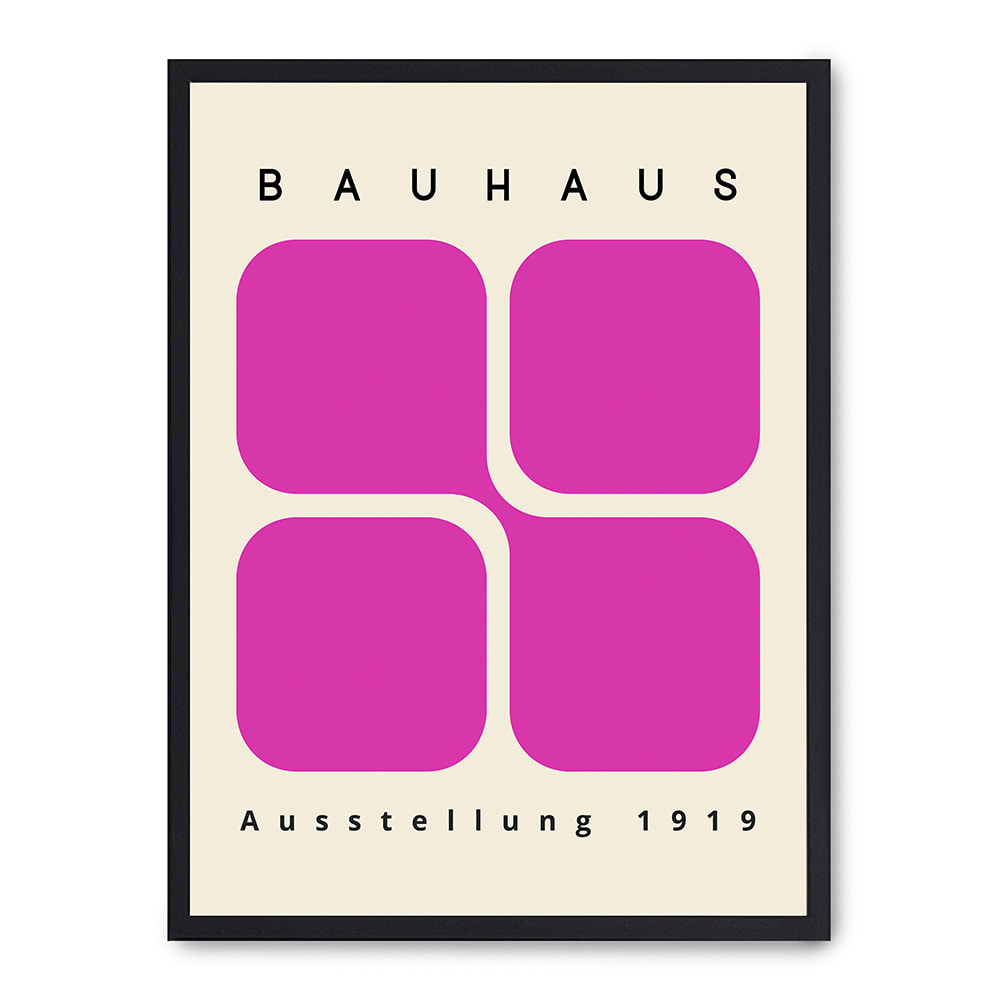 Wandbild rosa formen, schwarzer rahmen, 50x70 cm - Maisons Du