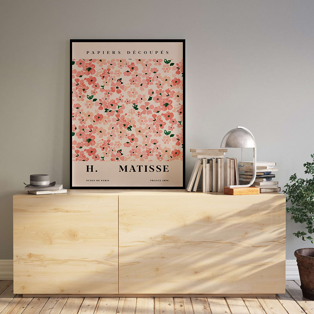Wandbild blumen, schwarzer rahmen, 30x40 cm - Maisons Du Monde