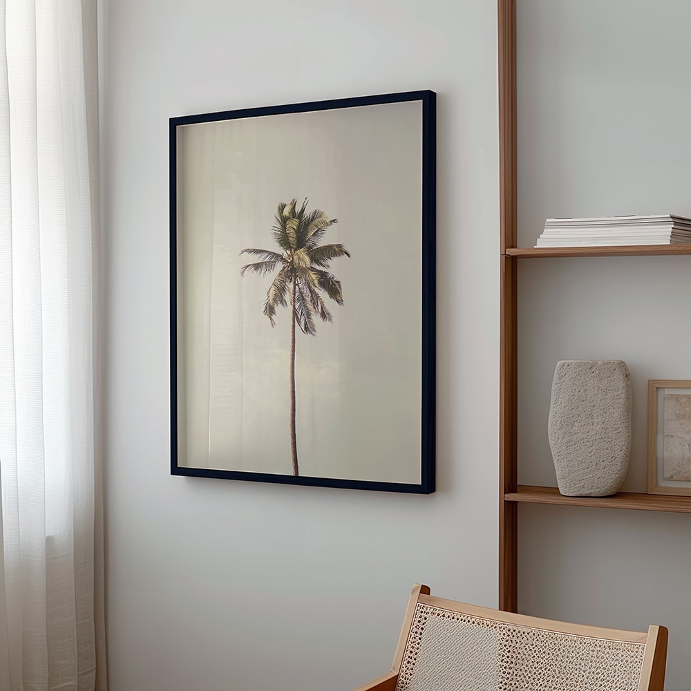 Wandbild palme, schwarzer rahmen, 50x70 cm - Maisons Du Monde