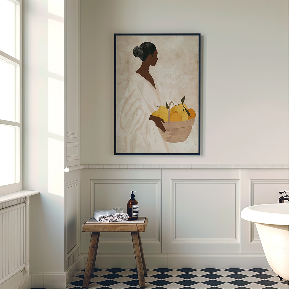 Poster Lab Wandbild zitronen ernten, schwarzer rahmen, 30x40 cm Mehrfarbig Holz