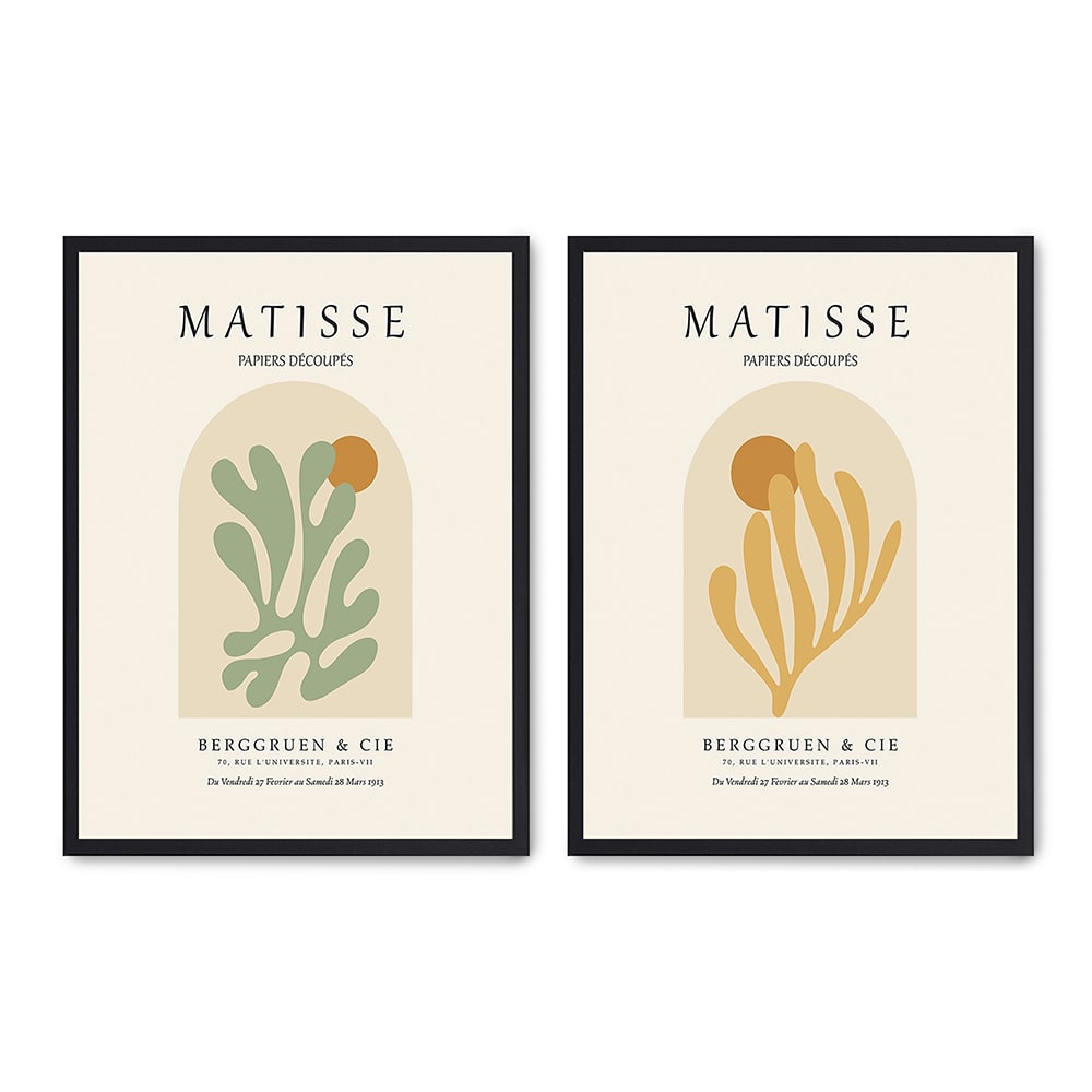 2er Set Wandbilder 060, schwarzer rahmen, 30x40 cm - Maisons Du