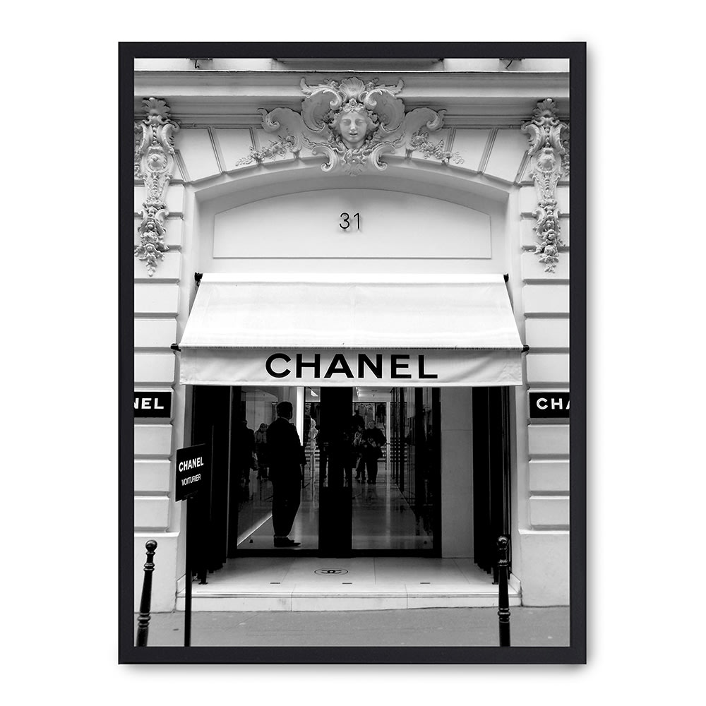 Wandbild Chanel, schwarzer rahmen, 30x40 cm - Maisons Du Monde