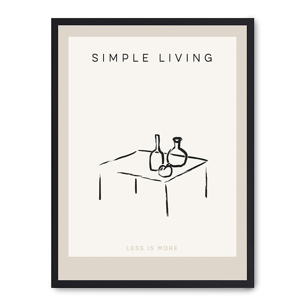 Wandbild simple living, schwarzer rahmen, 50x70 cm - Maisons Du