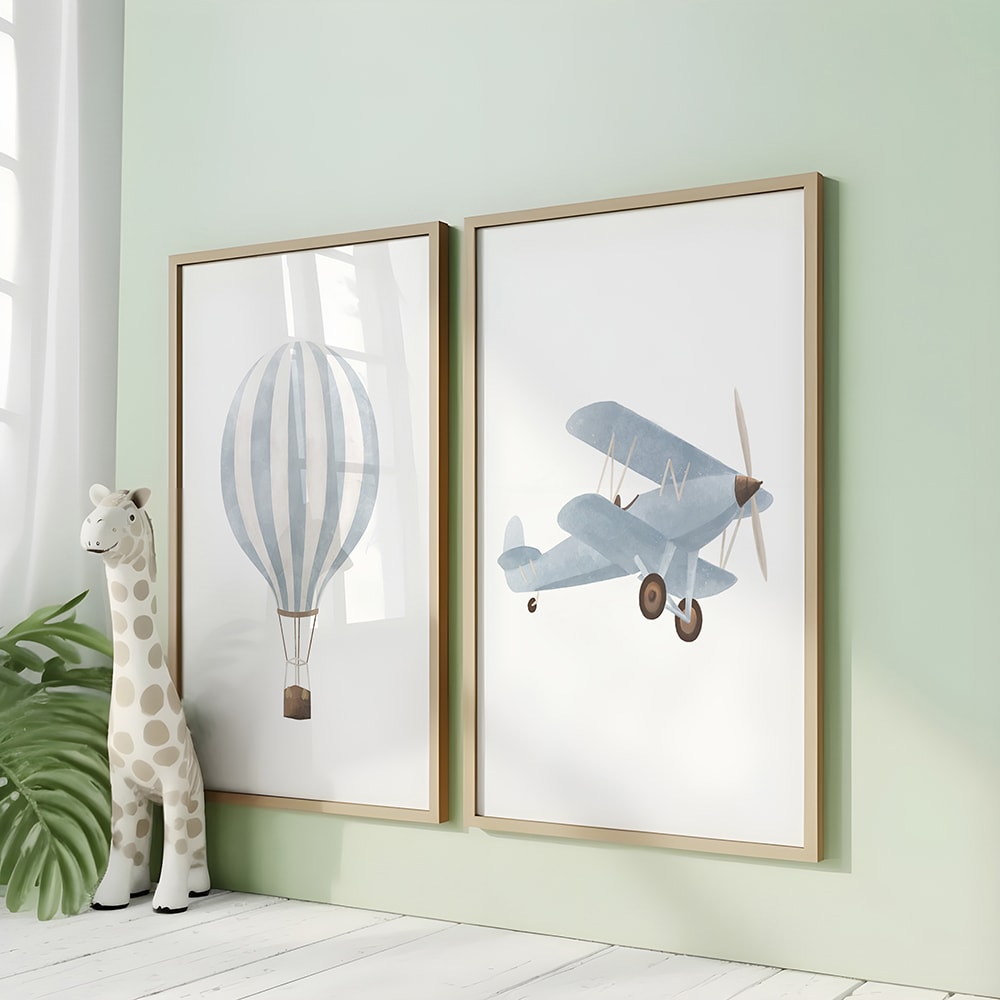 set de 2 cuadros 114 marco premium chapado en roble 50x70 cm