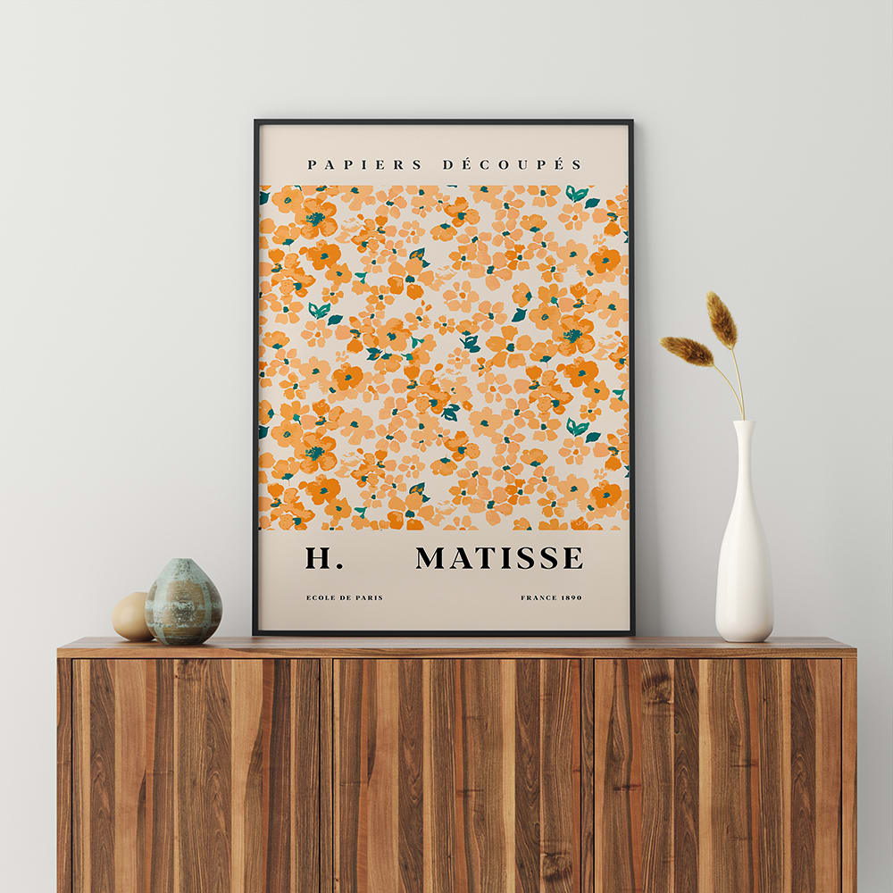 Wandbild blumen, schwarzer rahmen, 30x40 cm - Maisons Du Monde