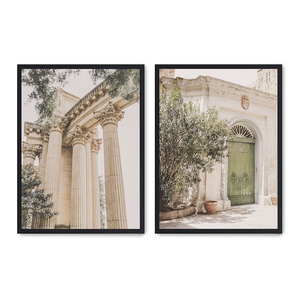 2er Set Wandbilder 009, schwarzer rahmen, 30x40 cm - Maisons Du