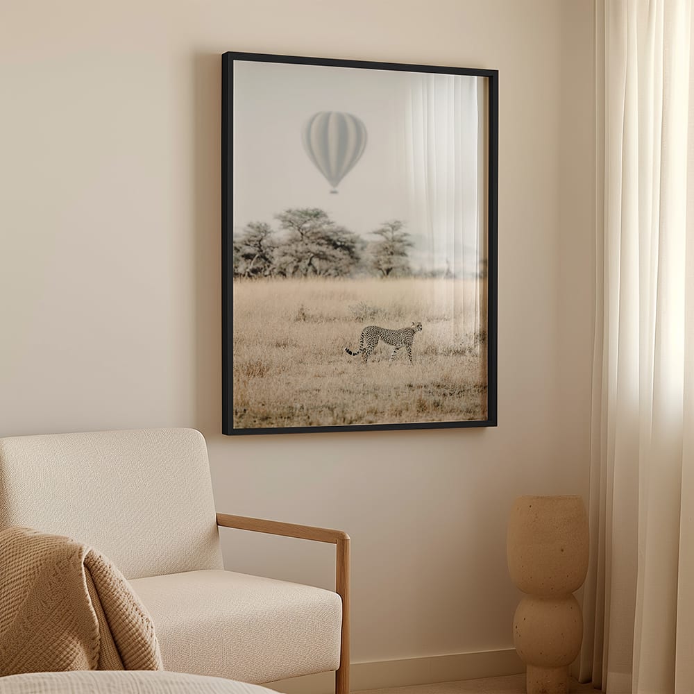 Poster Lab Wandbild geparden, schwarzer rahmen, 30x40 cm Mehrfarbig Holz