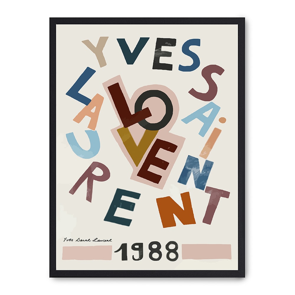 Wandbild Yves Saint Laurent, schwarzer rahmen, 50x70 cm - Maisons
