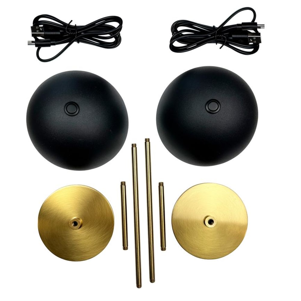 Lampe à poser en métal noir paquet de 2 — vue 4