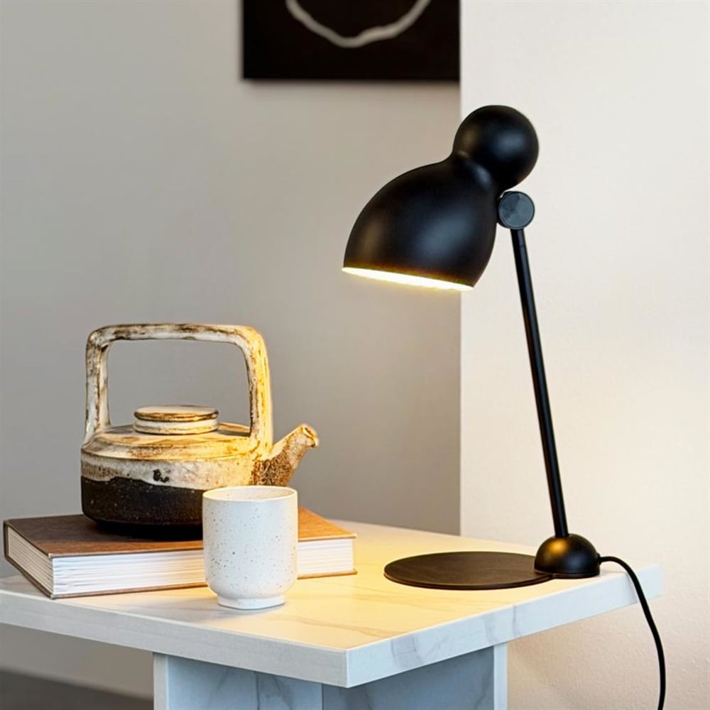 Dyberg Larsen Tischlampe aus Metall h 42,7 cm d 20 cm, schwarz style modern - Metall