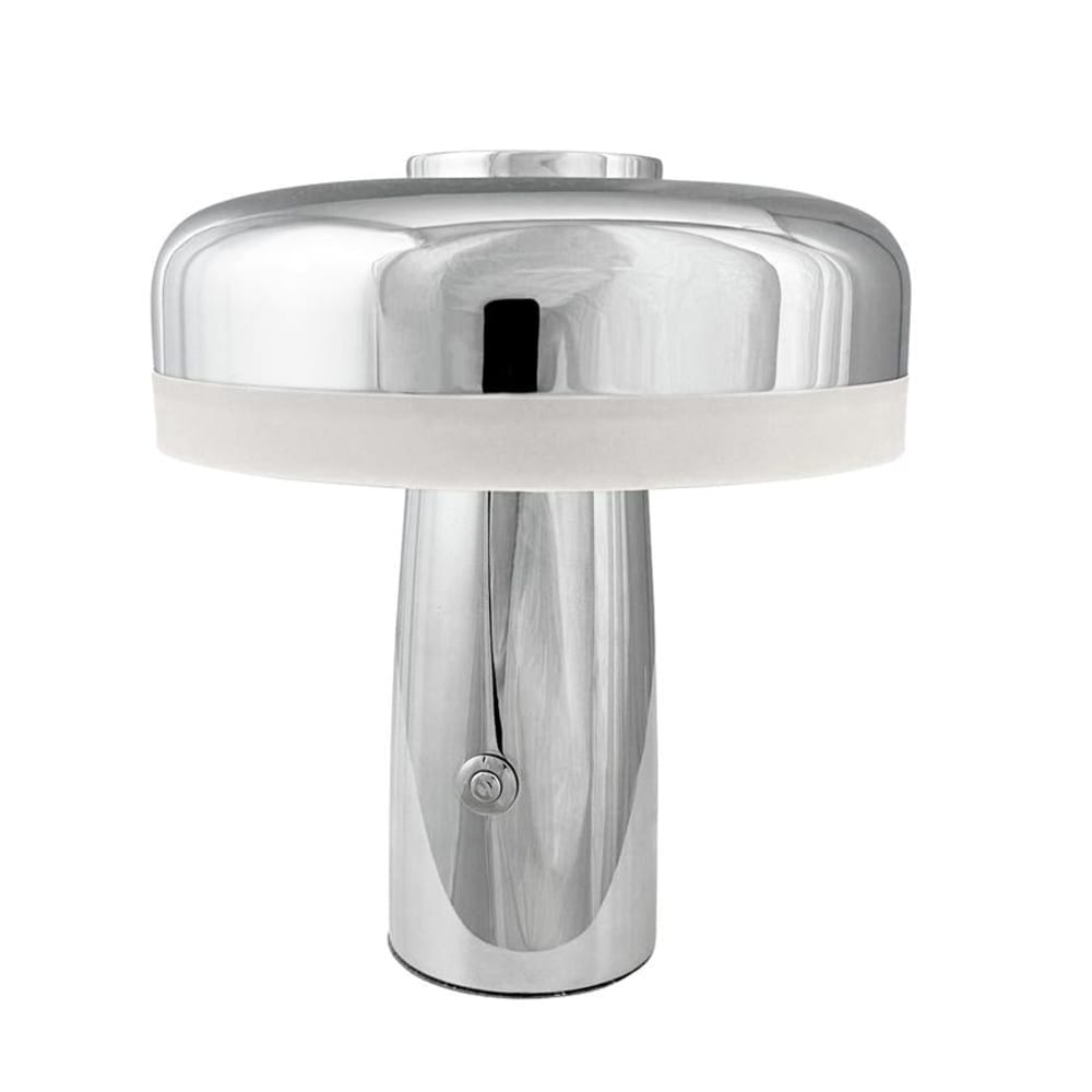 Tischleuchte aus Metall h 16,5 cm d 15 cm, Chrom - Maisons Du