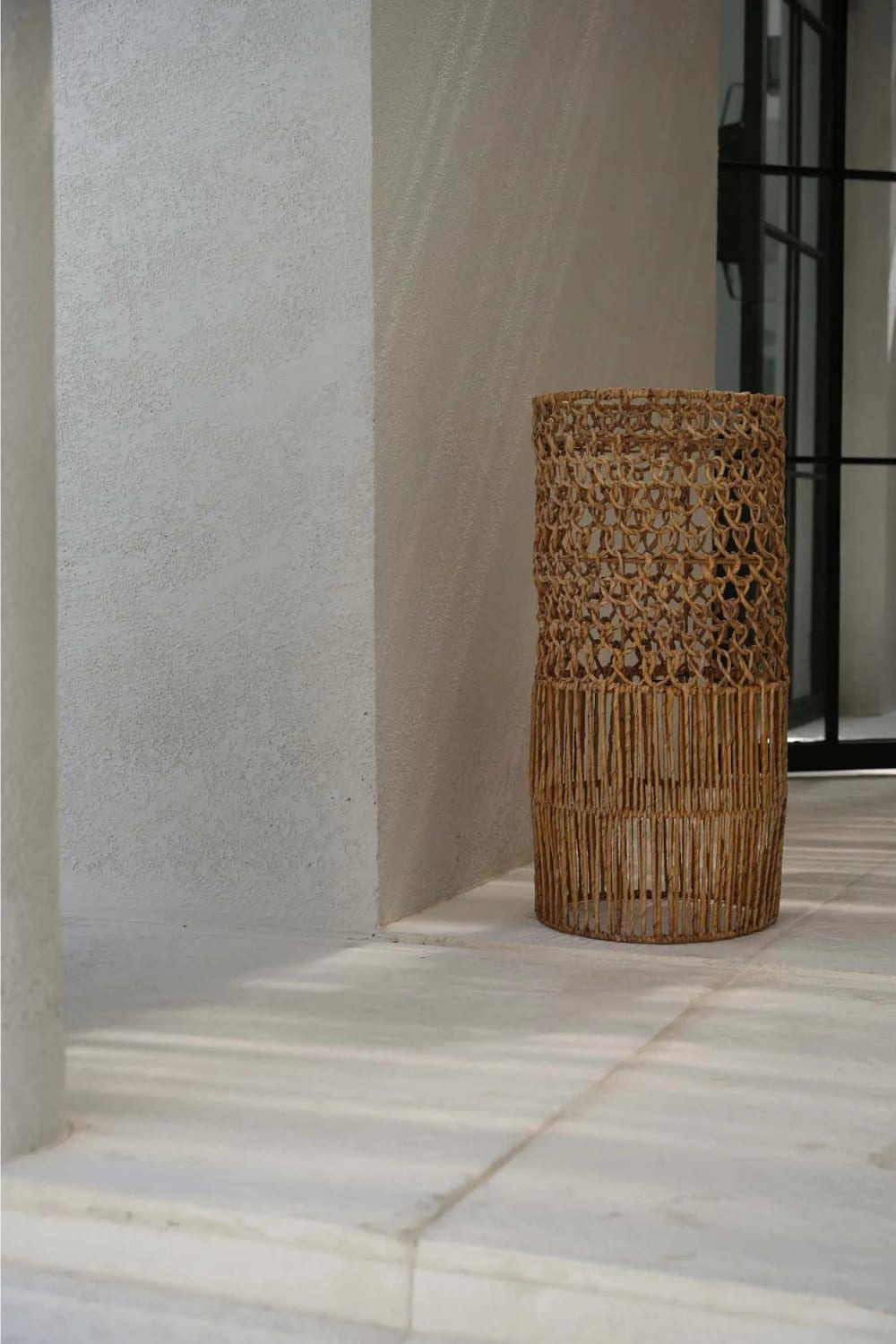 Suspension feuille de bananier marron 32x32x67cm