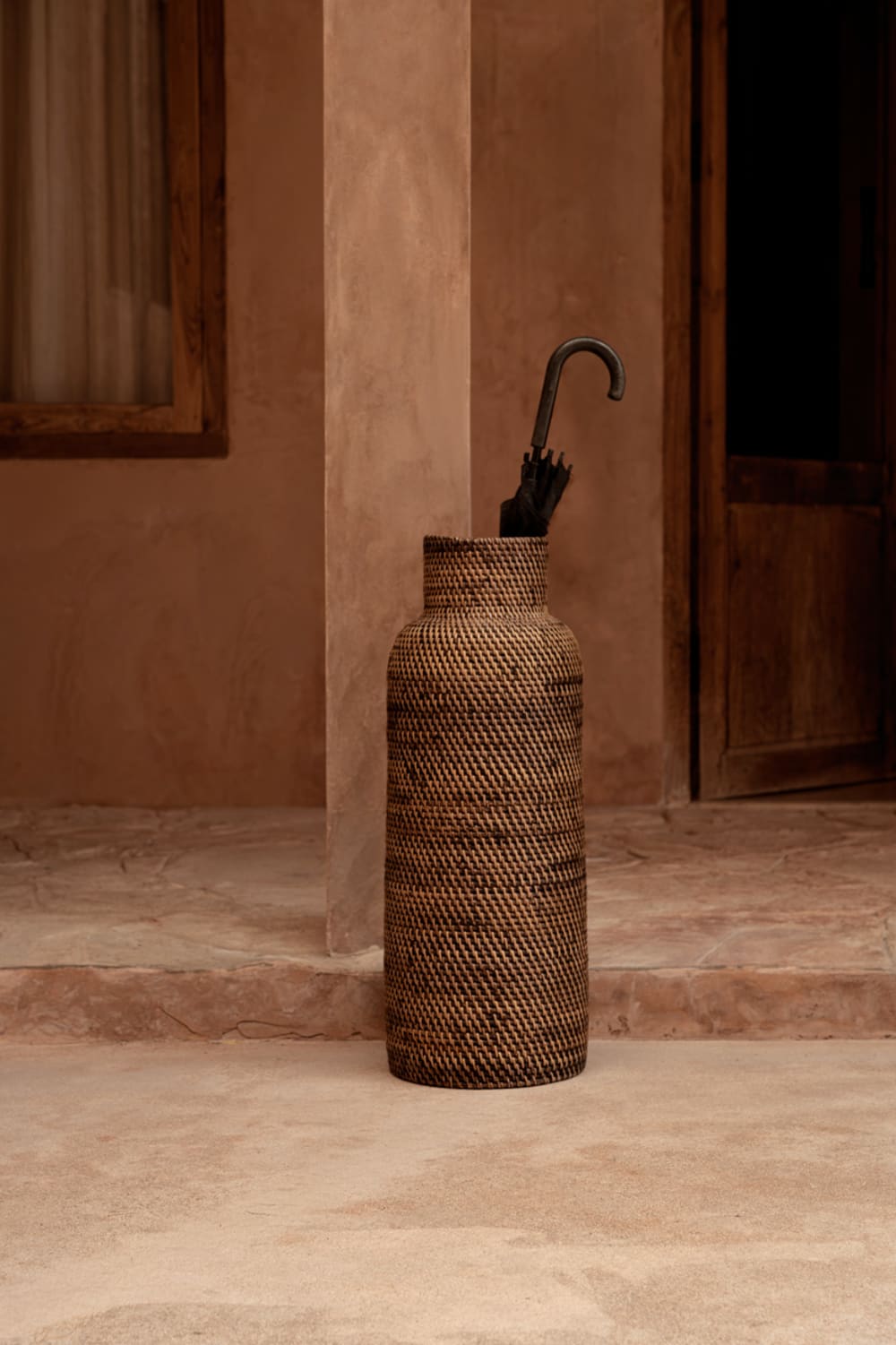 Panier rotin marron 24x24x67cm