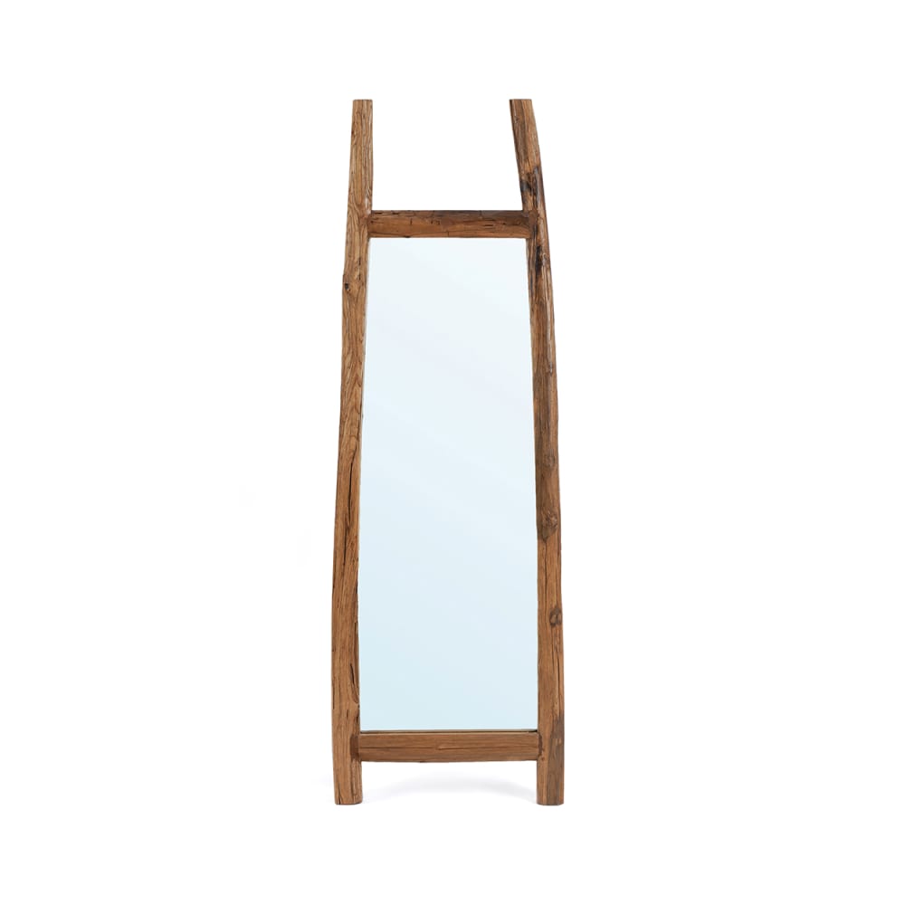 Miroir bois de teck recyclé marron 55x5x170cm