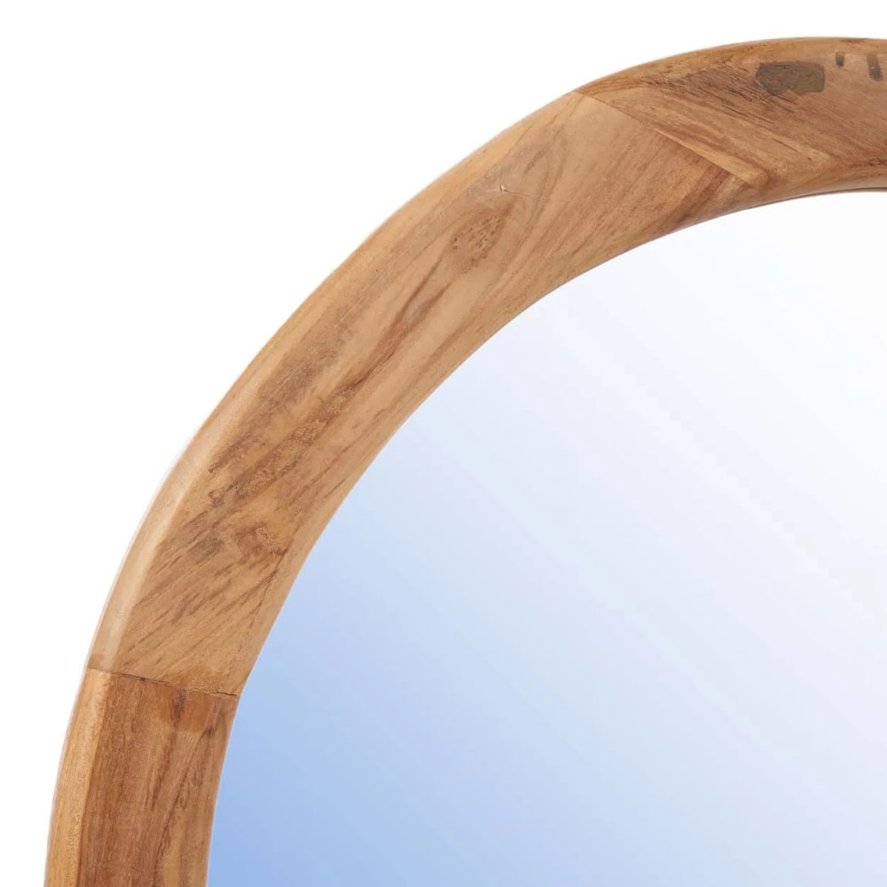 Miroir bois de teck marron 56x80x3cm