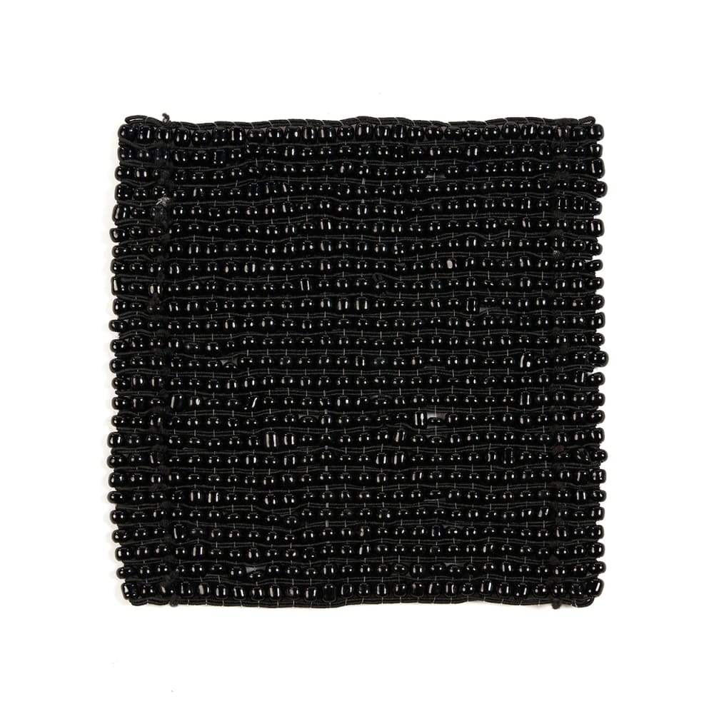 Dessous de verre perles noir 11x11x1cm