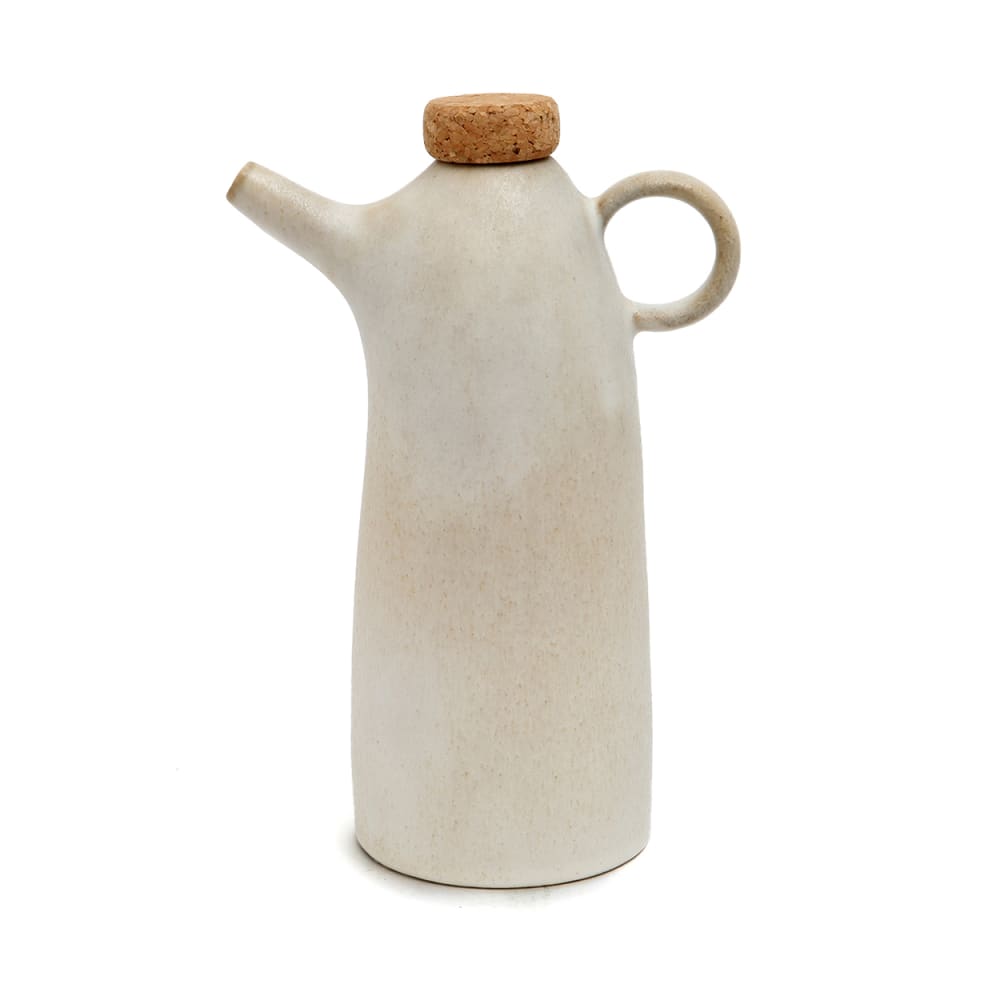 Bouteille d huile grès blanc 14,5x8,5x19,5cm