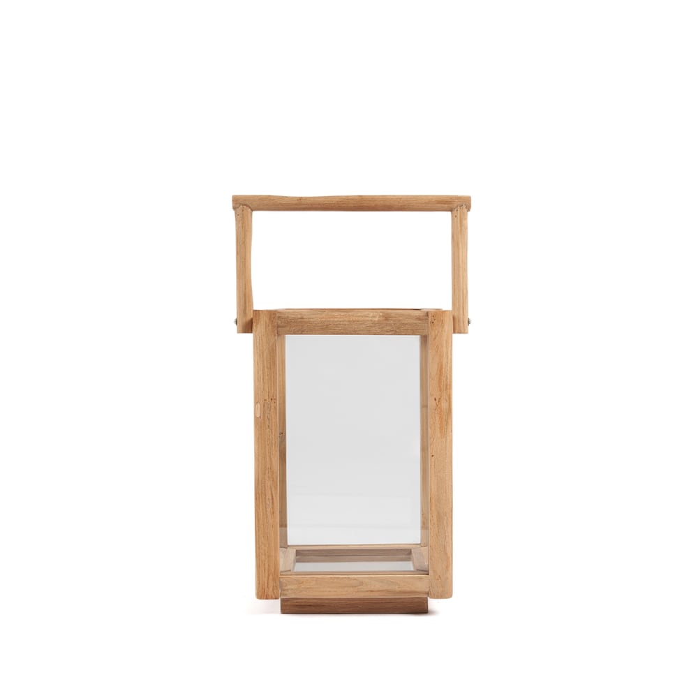 Bazar Bizar Kerzenhalter aus wiederverwertetem teakholz in braun, 28x28x43cm style seaside Beige