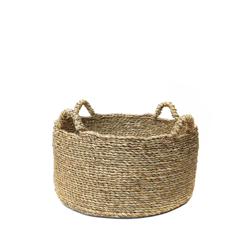 Panier de rangement en herbe de mer naturel 52x52 cm
