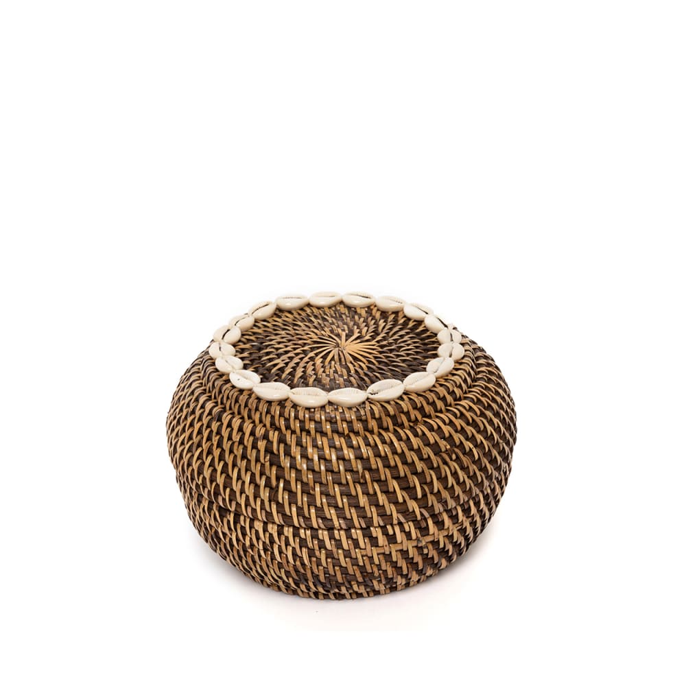 Panier rotin marron 23x23x15cm