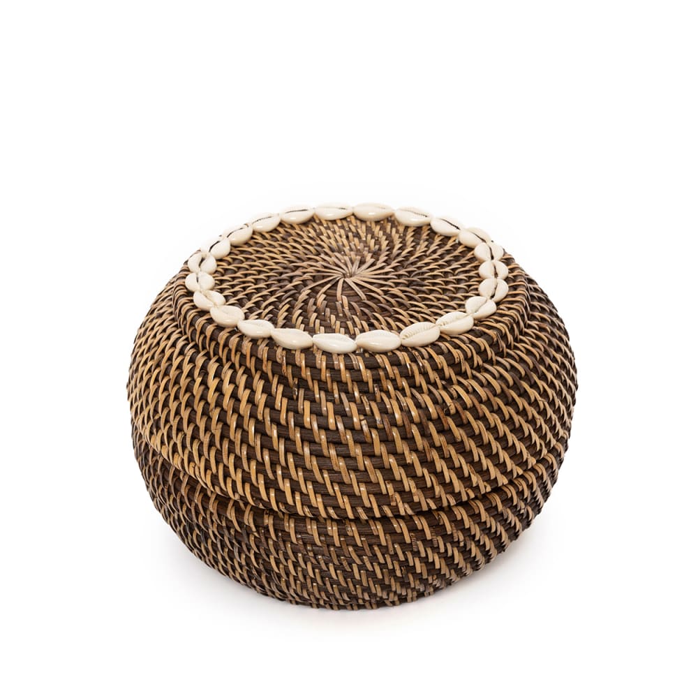 Panier rotin marron 27x27x18cm