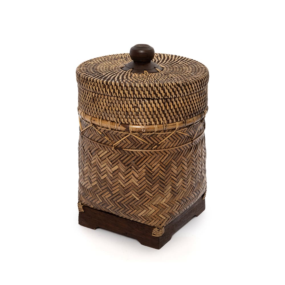 Panier rotin marron 27x27x36cm