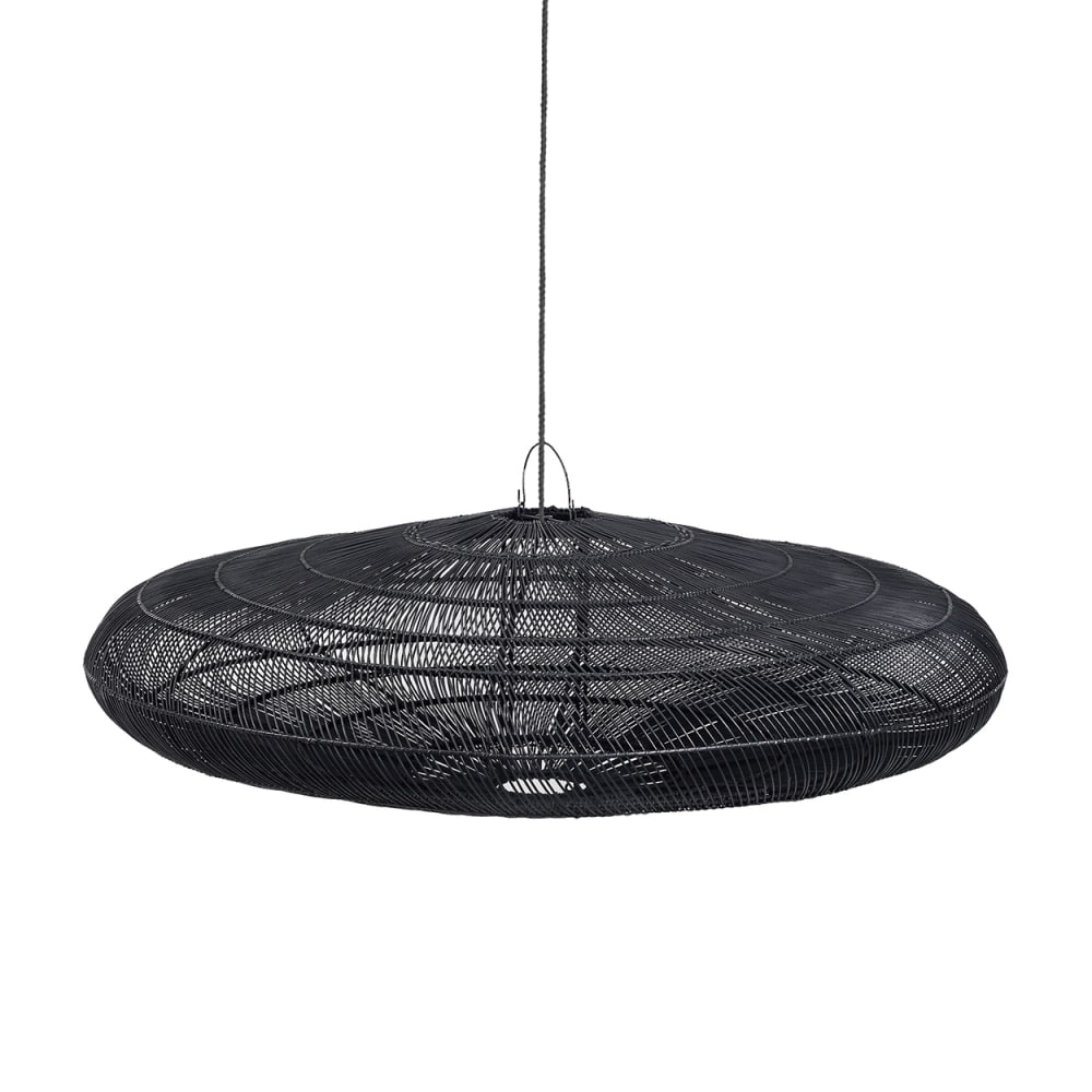 Suspension fer et rotin noir 150x150x47cm