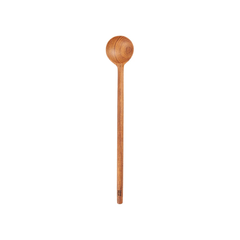 Cuillère doseuse en bois de teck de couleur marron 19 x 3 x 1 cm