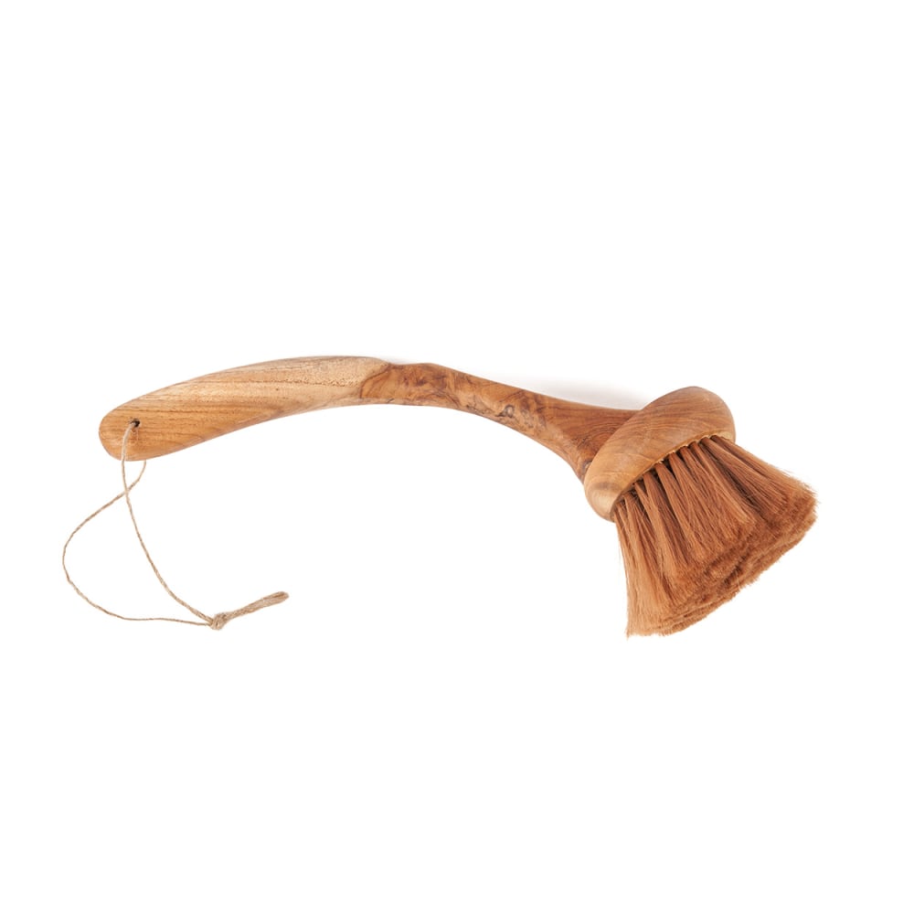 Brosse en bois de teck de couleur marron 9 x 33 x 8 cm