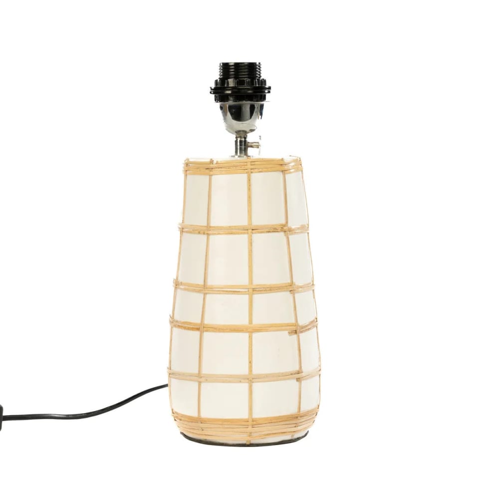 Lampe de table terre cuite et rotin blanc et marron 30x30x51cm — vue 4