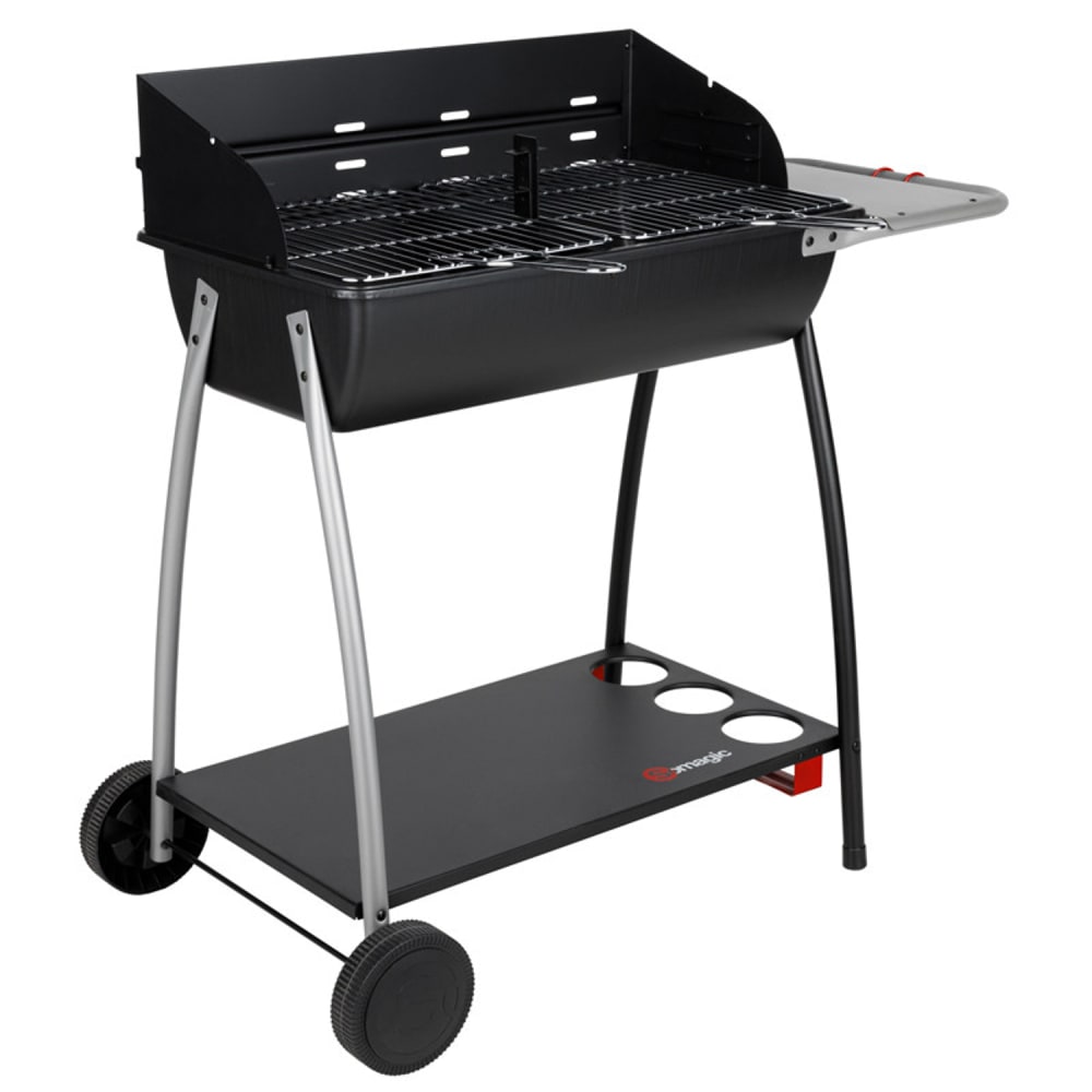 Barbecue au charbon de bois avec tablette latérale