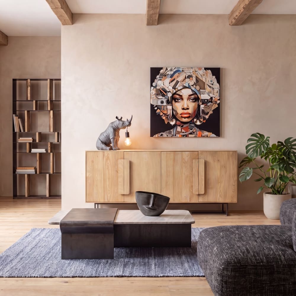 Sideboard mit 4 Türen aus Mangoholz, beige - Maisons Du Monde