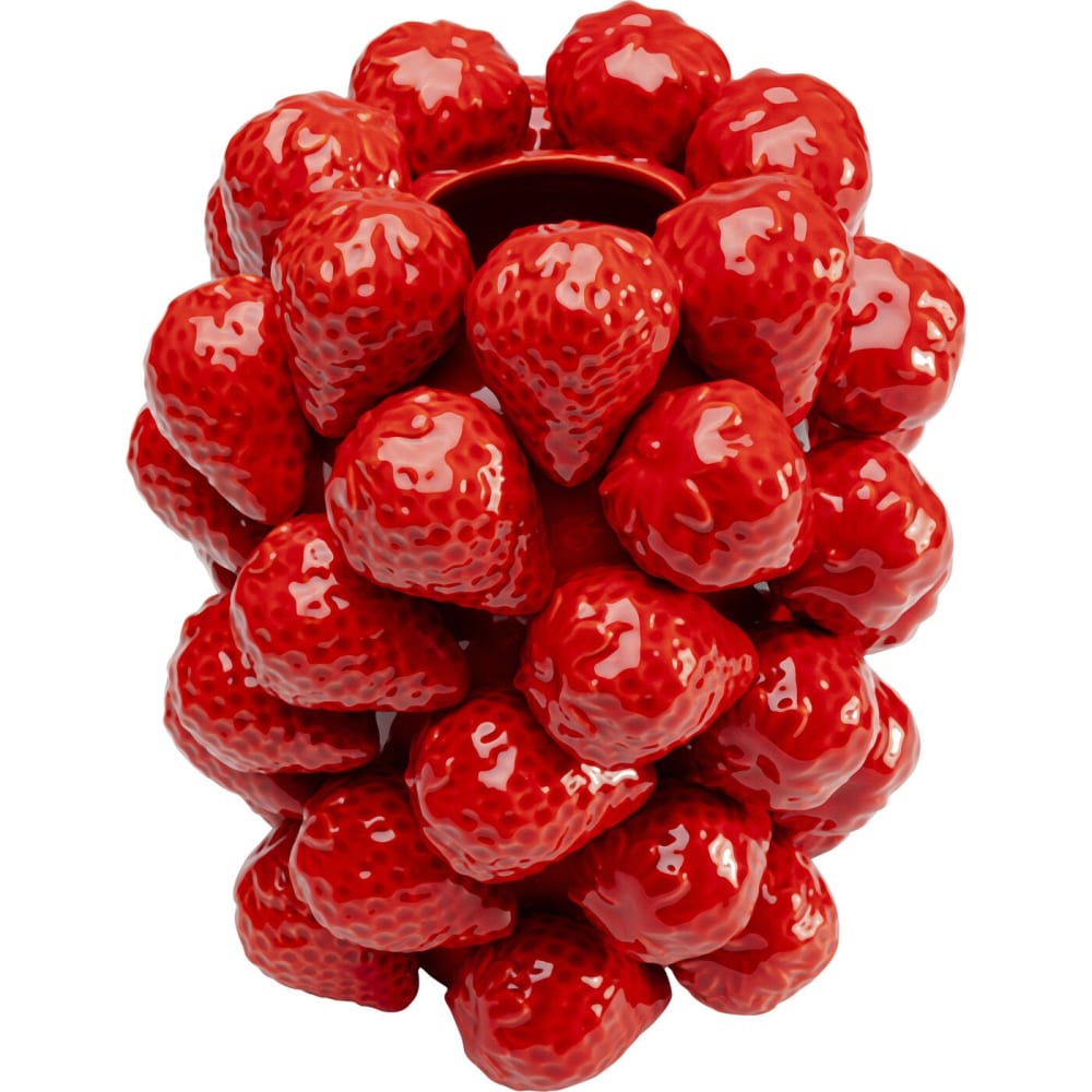 Vase fraises en porcelaine
