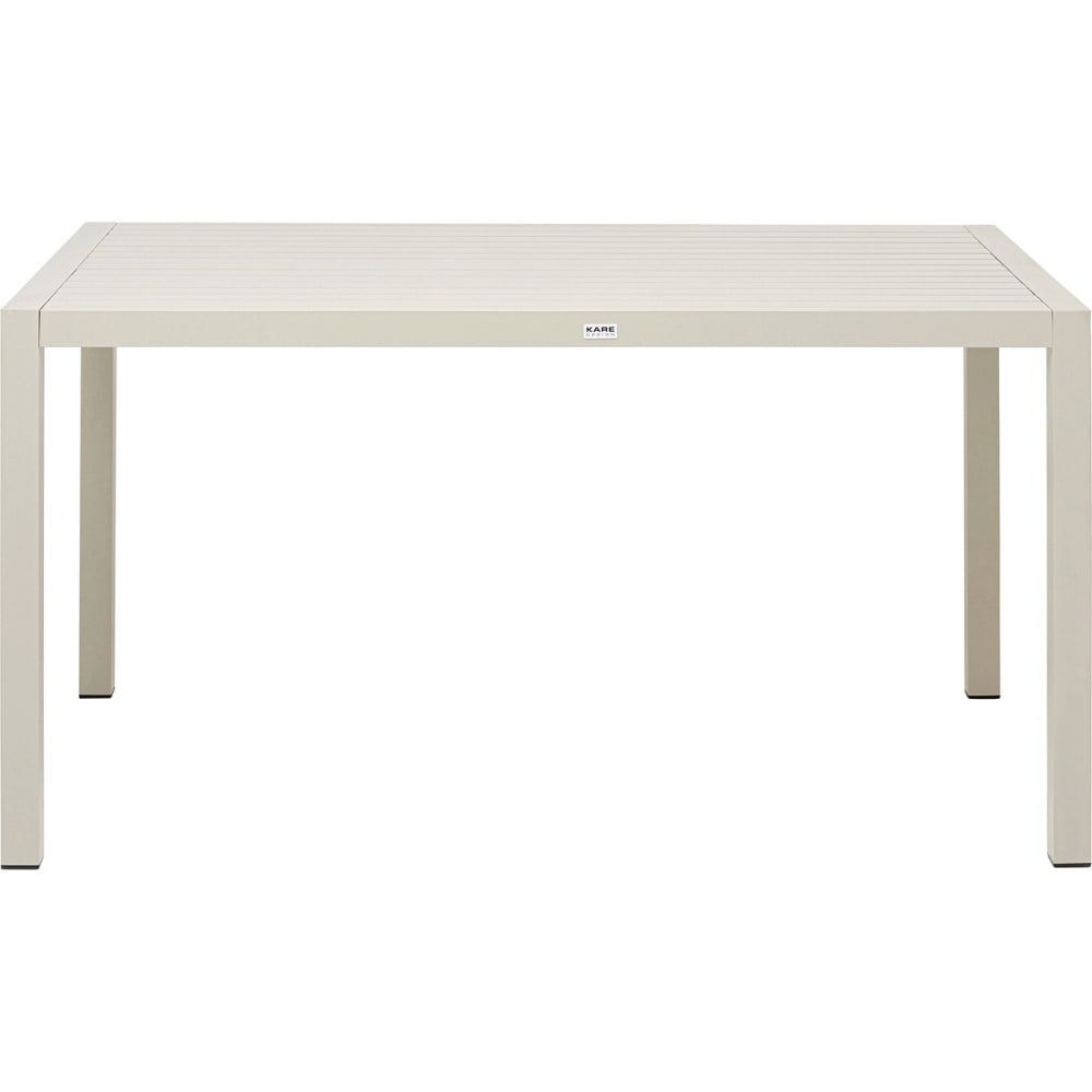 Table à manger de jardin 4 personnes en acier beige 140x80