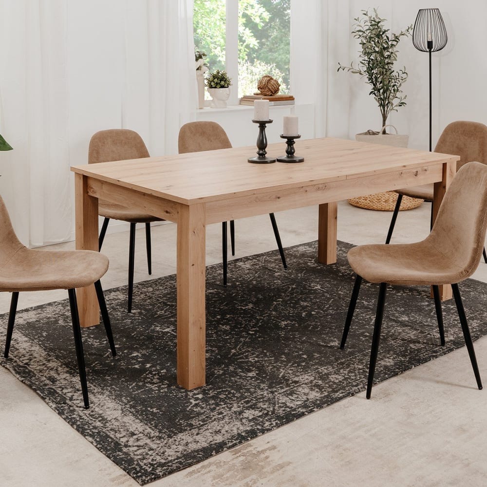 Table à manger extensible L160/215 cm - Effet Chêne artisan