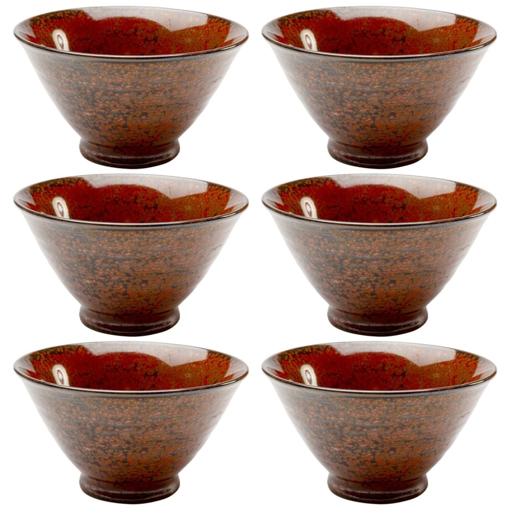 Bol en faïence rouge d11 - lot de 6 Bol en faïence rouge d11 - lot de 6