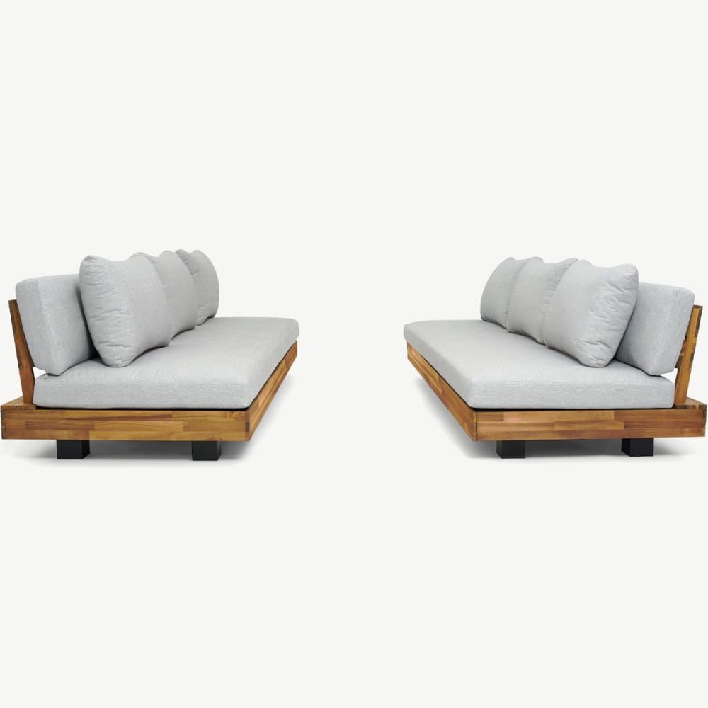 Salon de jardin 6 places - bois FSC - 2 Canapés 3 pl